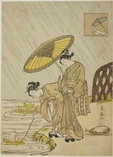 Ono no Komachi Praying for Rain, Edo period (1615-1868), 1766. Creator: Suzuki Harunobu.