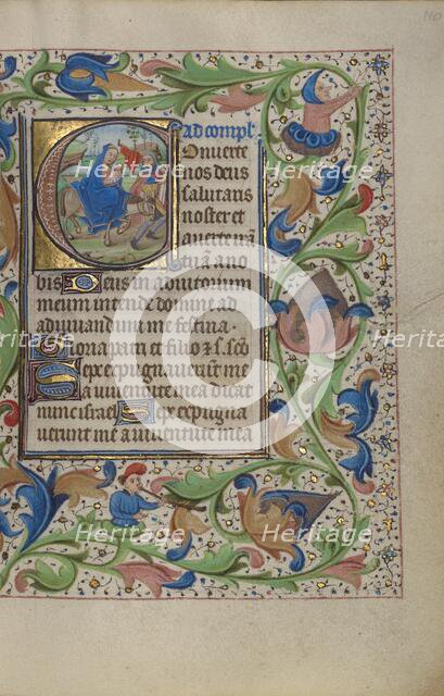 Initial C: The Flight into Egypt; Book of Hours, about 1450-1455. Creator: Master of the Lee Hours.