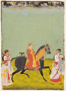 Equestrian Raj Singh II, son of Pratap Singh (r. 1752-55), c. 1760. Creator: Unknown.