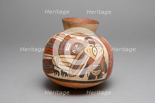 Jar Depicting an Abstract Bird with Trophy Head, 180 B.C./A.D. 500. Creator: Unknown.