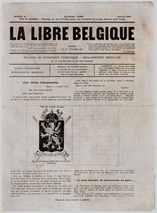'La Propagande Patriotique en Balgique Envahie; fac-simile de la premiere page d'un numero..., 1916. Creator: Unknown.