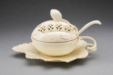 Tureen and Stand with Ladle, Yorkshire, 1780/90. Creator: Leeds Pottery.