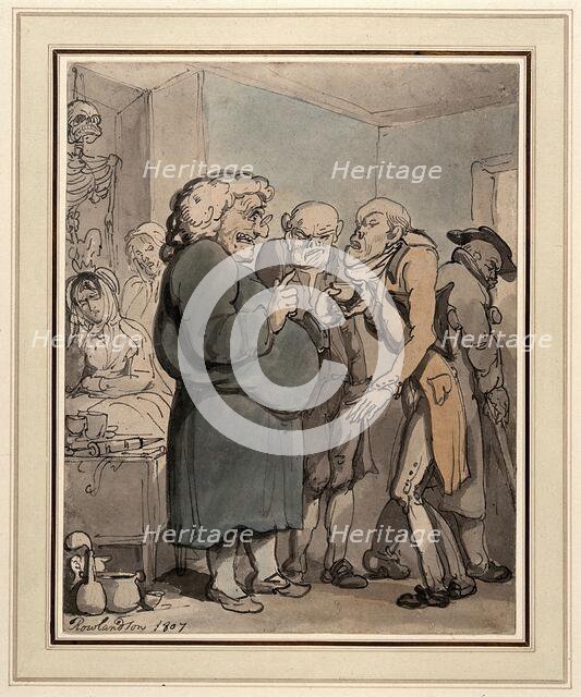 Patients consulting an obese quack, 1807. Creator: Thomas Rowlandson.