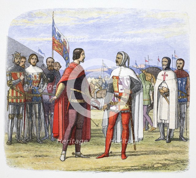 The Black Prince extorts an amnesty from Pedro the Cruel, Spain, 1367 (1864). Artist: James William Edmund Doyle