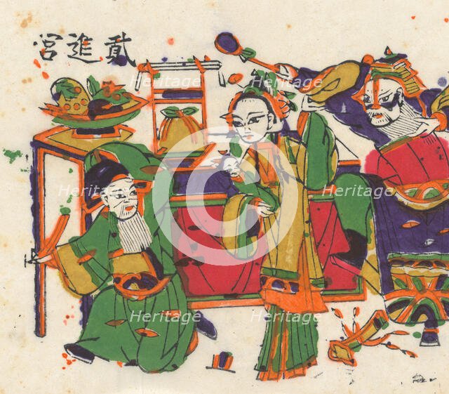 One hundred thirty-five woodblock prints including New Year's pictures (nianh..., 19th-20th century. Creator: Unknown.