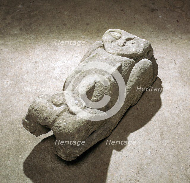 Carved stone figure from Margam Abbey, 12th century. Artist: Unknown