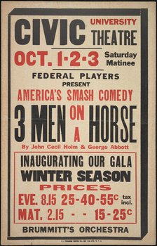 Three Men on a Horse, Syracuse, NY, 1936. Creator: Unknown.
