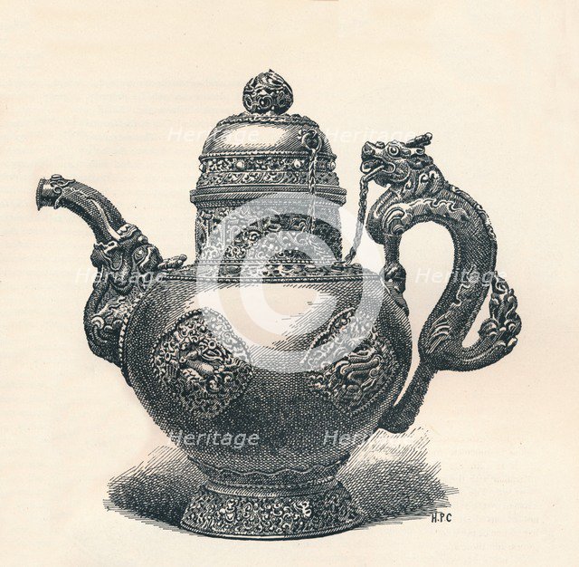 'Tibetan Tea-Pot with Dragon Spout and Handle Showing Chinese Influence', c1904. Artist: Unknown.