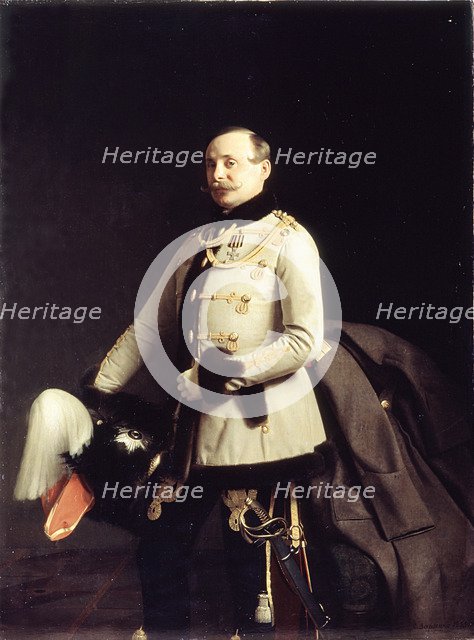 Portrait of Alexander Dmitrievich Ponomarev, Poruchik of His Majesty's Life-Guards Hussar Regiment, 1855. Artist: Zaryanko, Sergei Konstantinovich (1818-1870)