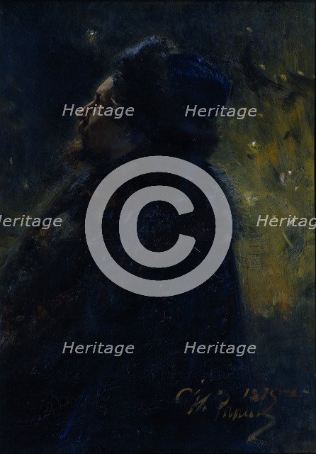 Sadko. Portrait of the artist Viktor Vasnetsov (1848-1926), 1875. Artist: Repin, Ilya Yefimovich (1844-1930)