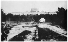 The Capitol without its dome, Washington DC, USA, c1858 (1955). Artist: Unknown