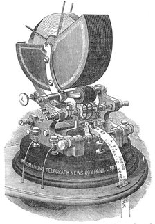 MacMahon's Telegraphic News Type-Printing Apparatus, 1881. Creator: Unknown.