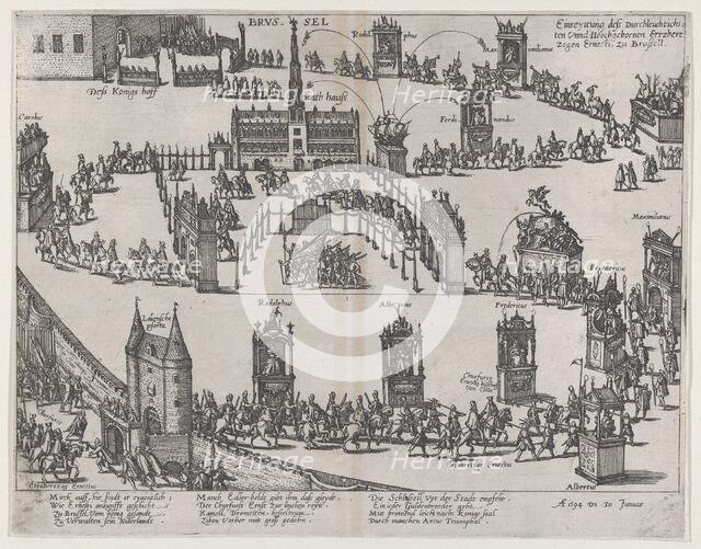 Entrance of the Archduke Ernest to Brussels, January 30, 1594, after 1594., after 1594. Creator: Anon.
