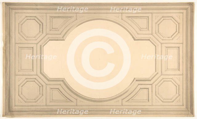 Design for a ceiling, second half 19th century. Creators: Jules-Edmond-Charles Lachaise, Eugène-Pierre Gourdet.