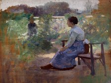 Woman Seated in a Garden, late 19th-early 20th century. Creator: Eliphalet Frazer Andrews.