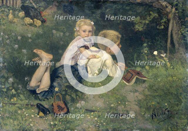 The Butterflies, 1871. Creator: August Allebe.