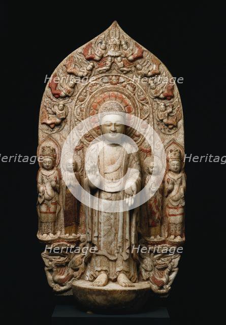Stele with Shakyamuni and Maitreya, c. 570s. Creator: Unknown.