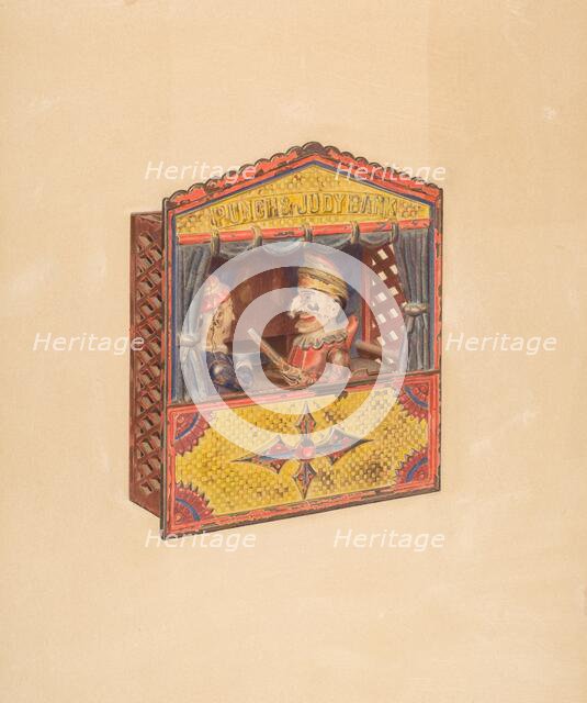 Punch and Judy Penny Bank, c. 1939. Creator: Parker Cushman.