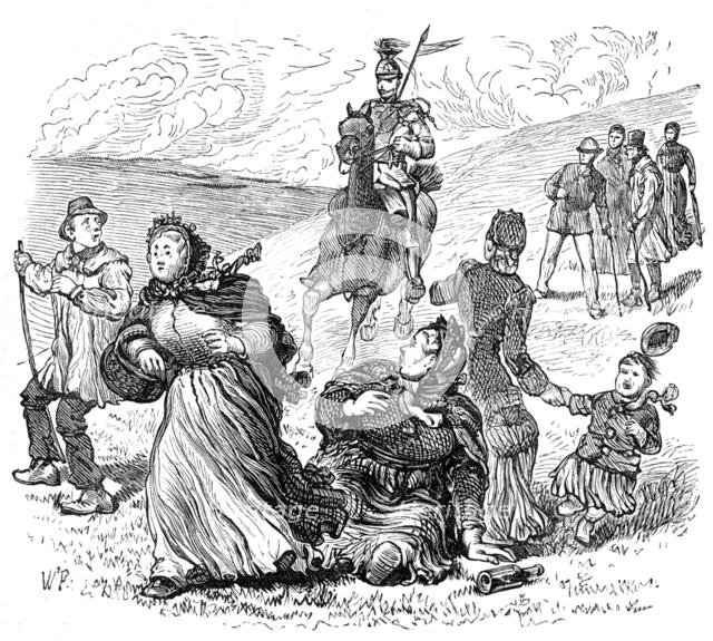 Sketches at the Brighton Theatre of War: "Excursions", 1880. Creator: Unknown.