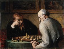 The chess players, 1863-1867. Creator: Daumier, Honoré (1808-1879).