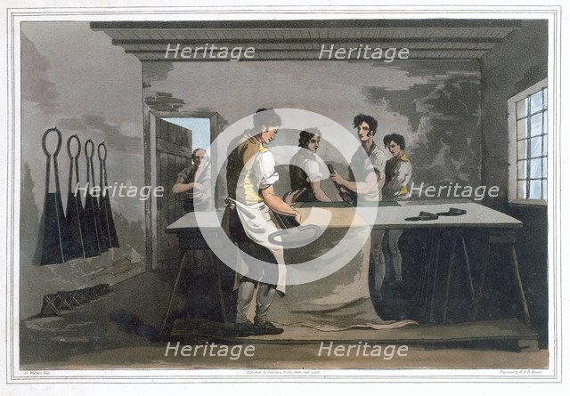 Cloth Dressers, 1814. Artist: Robert Havell