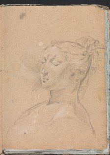 Verona Sketchbook: Woman with closed eyes (page 15), 1760. Creator: Francesco Lorenzi (Italian, 1723-1787).