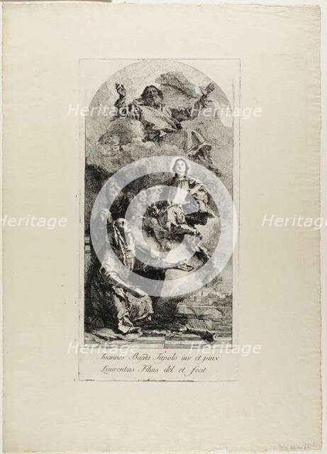 Saint Anne and Saint Joachim Offering the Virgin Mary as a Child to the Eternal Father, c.1770. Creator: Lorenzo Tiepolo.