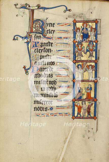 The Lord Enthroned with Angels: Two Seraphim: Two Kneeling Angels in Prayer..., about 1300. Creator: Unknown.