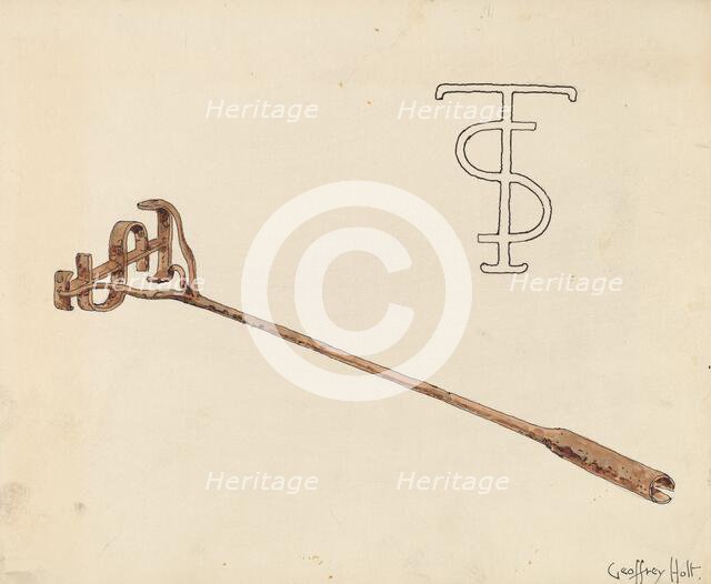 Branding Iron, c. 1936. Creator: Geoffrey Holt.