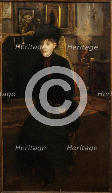 Portrait of Mary Cassat (1845-1926), painter, 1885. Creator: Jacques Emile Blanche.