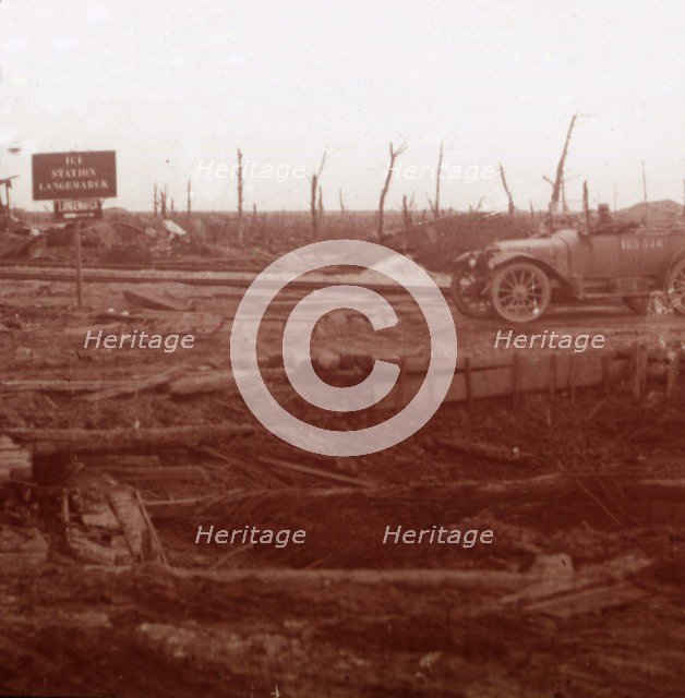 Langemarck station, Flanders, Belgium, c1914-c1918. Artist: Unknown.