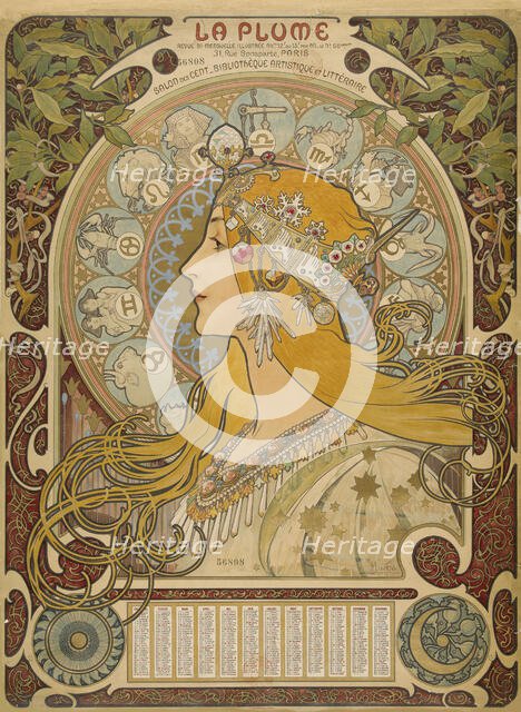 La Plume, 1896. Creator: Mucha, Alfons Marie (1860-1939).