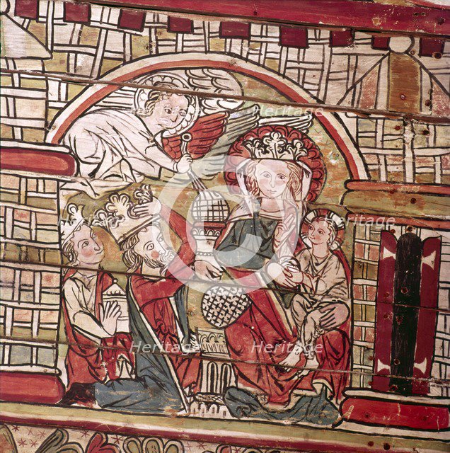 The Adoration, Norwegian, 13th Century, (20th century).  Artist: Unknown.