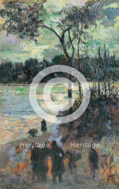 The Fire at the River Bank, 1886. Artist: Gauguin, Paul Eugéne Henri (1848-1903)
