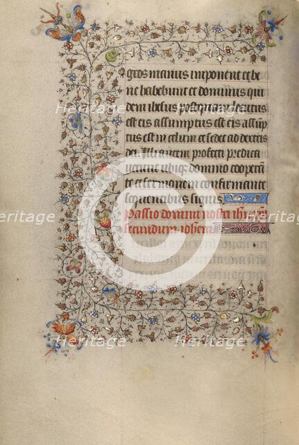 Decorated Text Page; Book of Hours, about 1420. Creator: Unknown.