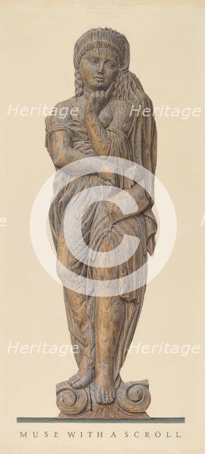 Muse with a Scroll, c. 1938. Creator: John Matulis.