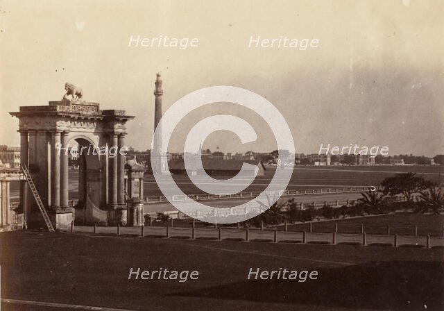 [View of Chowringhee from Government House, Calcutta], 1858-61. Creator: John Constantine Stanley.