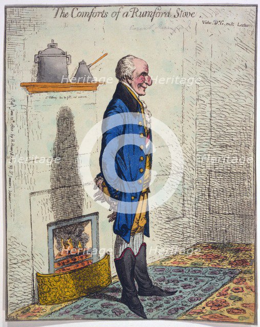 The Comforts of a Rumford Stove, 1800.