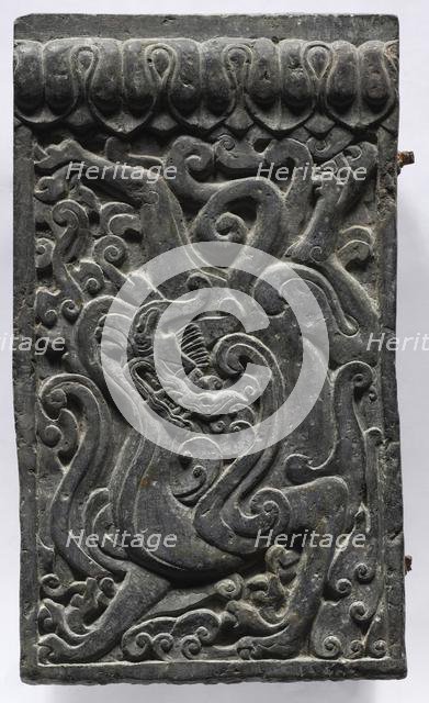 Section of a Coffin Platform: Dragon, 550-577. Creator: Unknown.
