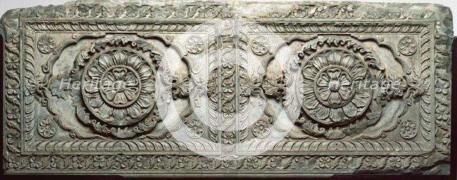 Architectural relief panel with floral design, , 18th century. Creator: Unknown.