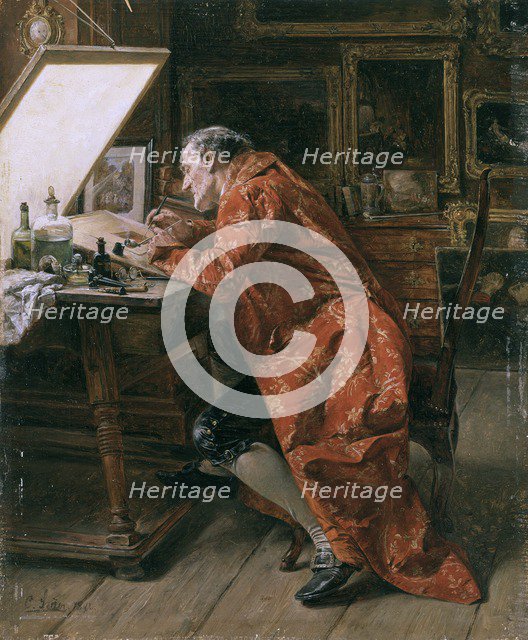 'The etcher', 1892. Artist: Carl Wilhelm Anton Seiler