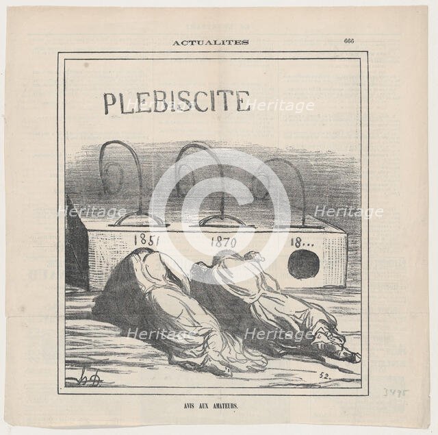 Avis aux amateurs, 1871. Creator: Honore Daumier.