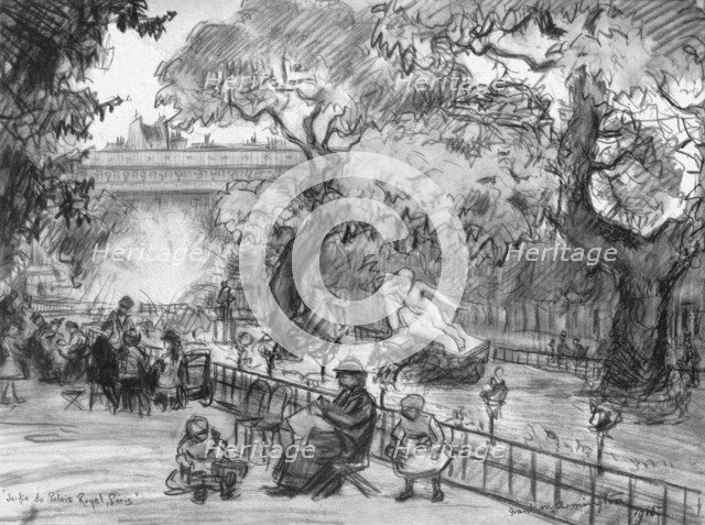 'Garden of the Palais-Royal', 1915. Artist: Frank Milton Armington.