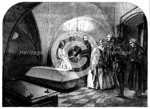 Queen Victoria Visiting the Tomb of Frederick the Great, 1858. Creator: Unknown.