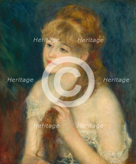 Young Woman Braiding Her Hair, 1876. Creator: Pierre-Auguste Renoir.
