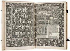 The Kelmscott Chaucer - The Works of Geoffrey Chaucer Now Newly Imprinted, 1896. Creator: Sir Edward Coley Burne-Jones.