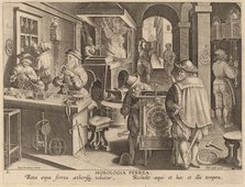 Clockmaking: pl.5, c. 1580/1590. Creator: Theodoor Galle.