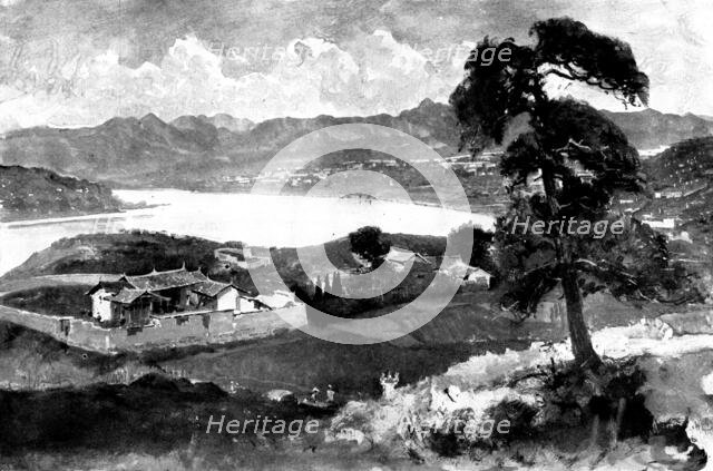 The Sack of the American Mission, Chung-King: north view of Chung-King and Kia-Ling River..., 1898. Creator: Unknown.