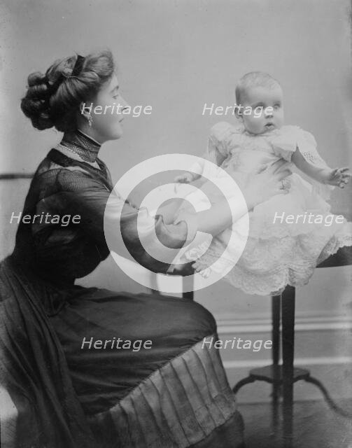 Crown Princess of Sweden holding her child, 1910. Creator: Bain News Service.