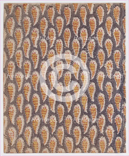 Sheet with overall paisley pattern, 19th century. Creator: Anon.